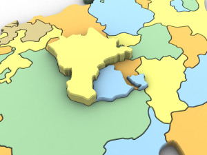 3d political map of switzerland 3D Model