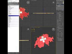 3d political map of switzerland 3D Model