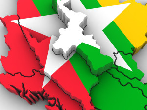 3d political map of burma 3D Model