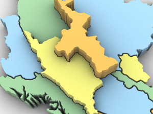 3d political map of burma 3D Model