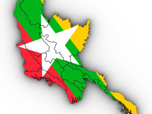 3d political map of burma 3D Model