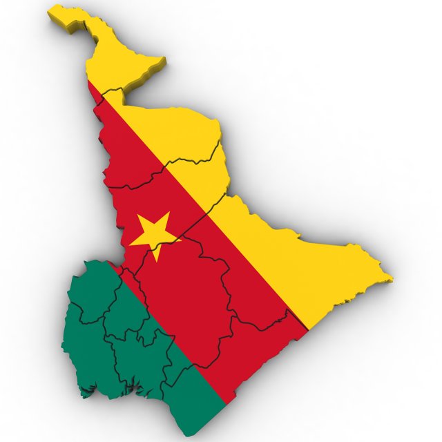 3d political map of cameroon Modelo 3D .c4d .max .obj .3ds .fbx .stl .blend 