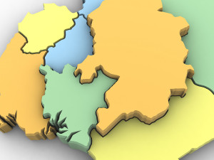 3d political map of cameroon Modelo 3D