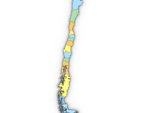 3d political map of chile 3d Modelo 3D