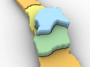 3d political map of chile 3d 3D Model