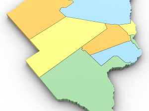 3d political map of botswana 3D Model