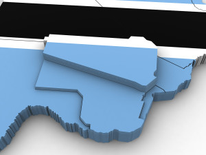 3d political map of botswana 3D Model