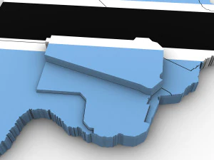 3d political map of botswana 3D Model