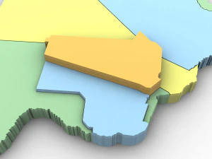 3d political map of botswana 3D Model