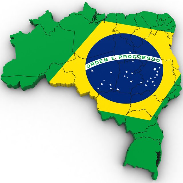 3d political map of brazil Modèle 3D .c4d .max .obj .3ds .fbx .stl .blend 