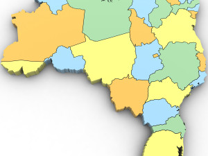 3d political map of brazil Modèle 3D