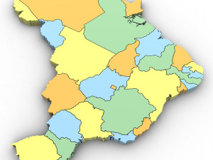 3d political map of brazil Modèle 3D