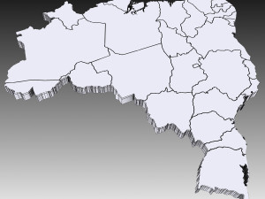3d political map of brazil Modèle 3D