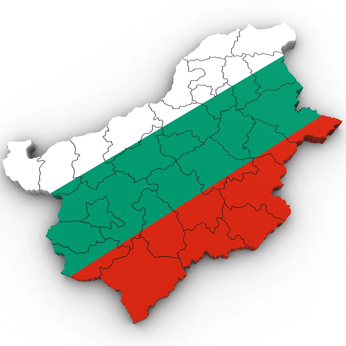 3d political map of bulgaria 3D Model .c4d .max .obj .3ds .fbx .stl .blend