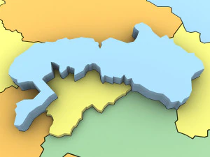 3d political map of burkina faso 3D Model