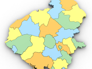 3d political map of cambodia 3d 3D Модель