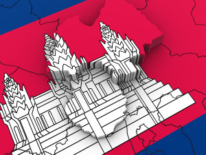 3d political map of cambodia 3d 3D Модель