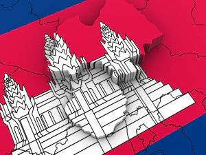 Kambo&ccedil;ya'nın 3 boyutlu siyasi haritası 3d 3D Model