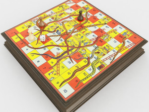 snakes and ladders board game 3D 모델