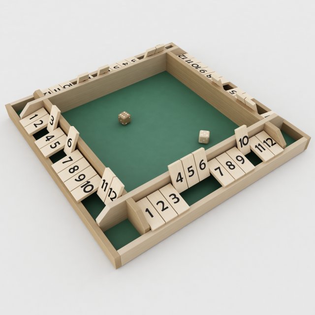 4 player shut the box dice 3Dモデル .c4d .max .obj .3ds .fbx .stl .blend