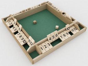 4 player shut the box dice Modello 3D