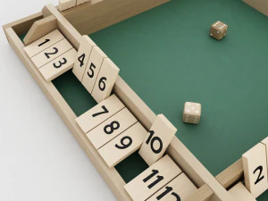 4 player shut the box dice 3D Model