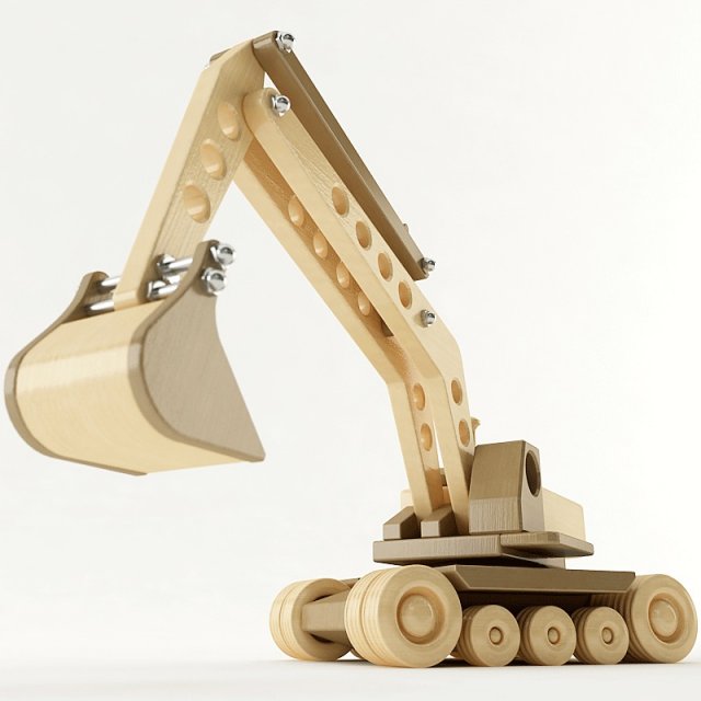 toy excavator Model 3D .c4d .max .obj .3ds .fbx .stl .blend 