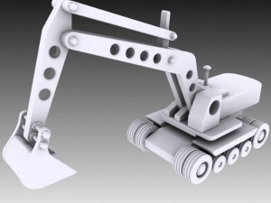 toy excavator Model 3D