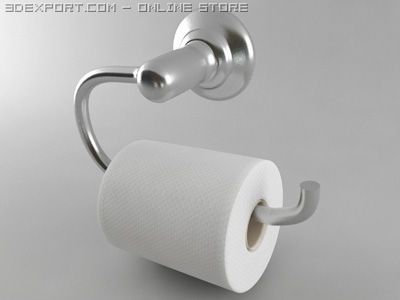 toilet paper holder style 1 Modelo 3D .c4d .max .obj .3ds .fbx .stl .blend 