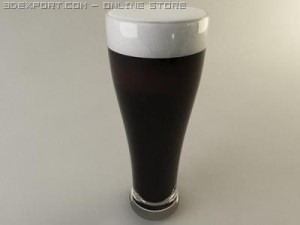 tall beer glass 3D 모델