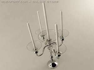 five branched candle holder 3D Model