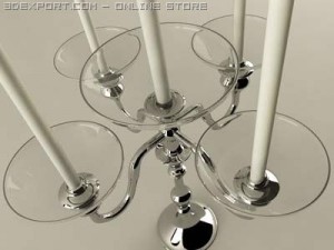 five branched candle holder 3D Model