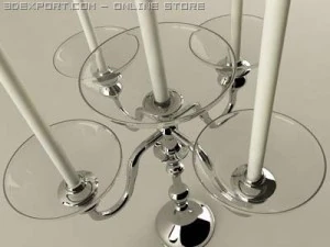 five branched candle holder 3D Model
