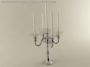 five branched candle holder 3D Model