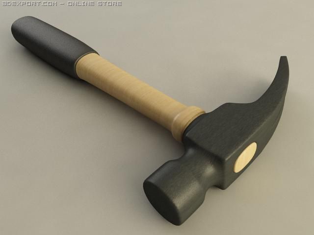 claw hammer 3D Model .c4d .max .obj .3ds .fbx .stl .blend 