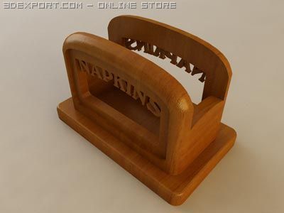 napkin holder 3D Model .c4d .max .obj .3ds .fbx .stl .blend 