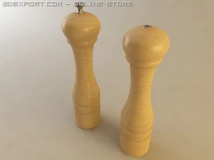 salt shaker and pepper mill 3D Model