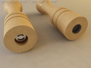 salt shaker and pepper mill 3D Model