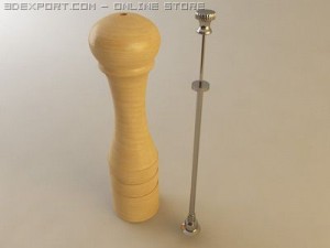 salt shaker and pepper mill 3D Model