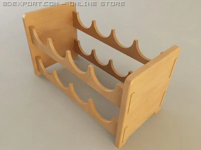 wine rack 3D Model .c4d .max .obj .3ds .fbx .stl .blend 