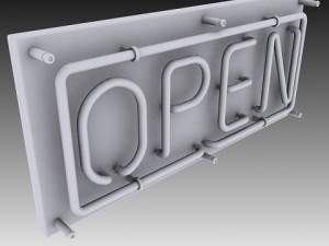 neon open sign Modelo 3D