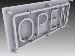 neon open sign 3D Model