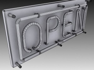 neon open sign Modelo 3D