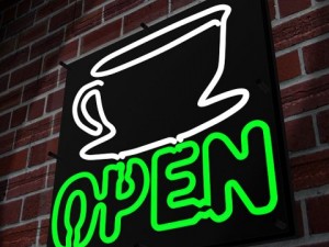 neon coffee shop sign 3D Model