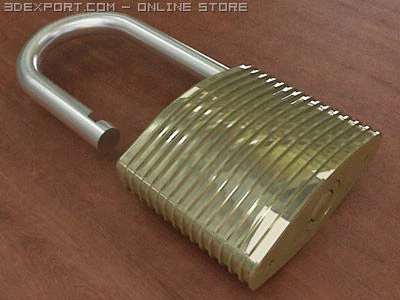 padlock 3D Model .c4d .max .obj .3ds .fbx .stl .blend 