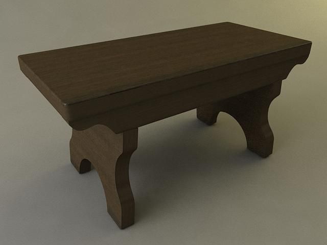 colonial american foot stool 3D-Modell .c4d .max .obj .3ds .fbx .stl .blend 