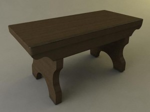 colonial american foot stool 3D Model