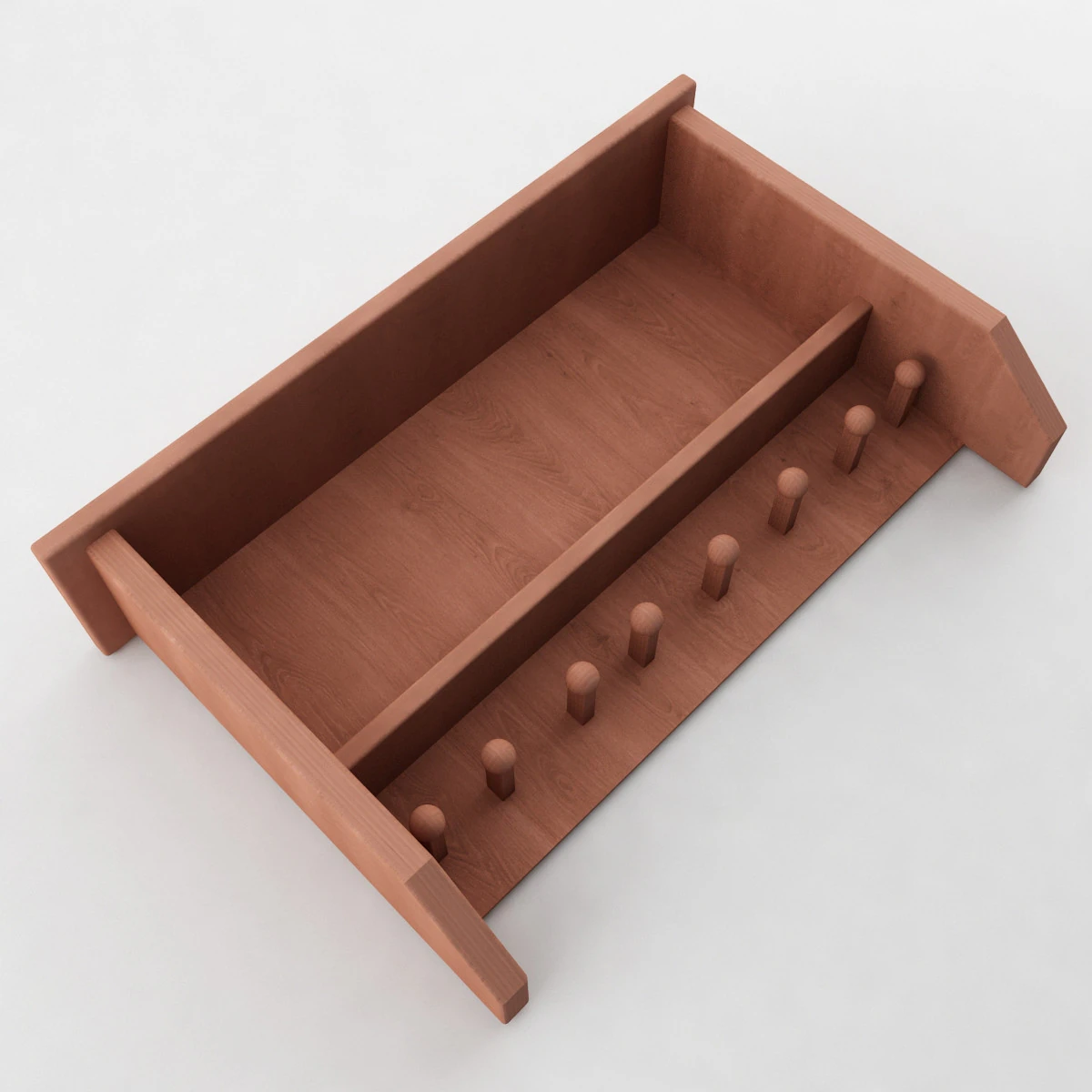 Shaker style shelf 3D Model .c4d .max .obj .3ds .fbx .stl .blend