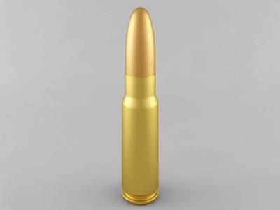 762x39 cartridge 3D Model .c4d .max .obj .3ds .fbx .stl .blend
