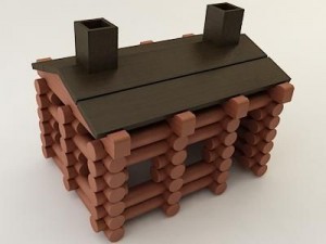 lincoln log cabin 3D Model